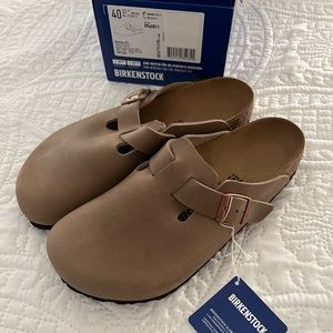 NWT Birkenstock Boston Clog - Tobacco Oiled Leather - Size 40